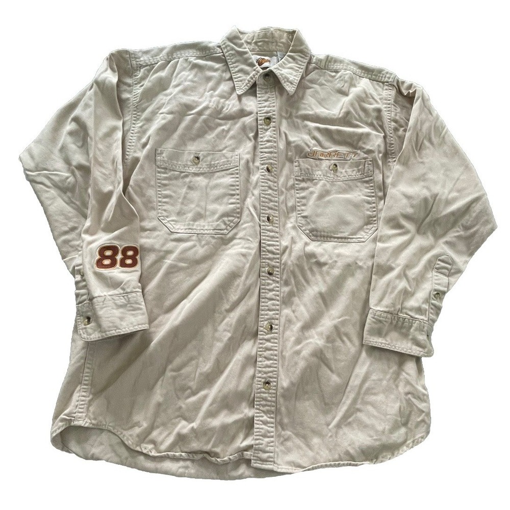 Dale Jarrett Shirt Mens Size Large Tan Denim NASCAR Racing  88 Winner's Circle